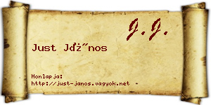 Just János névjegykártya